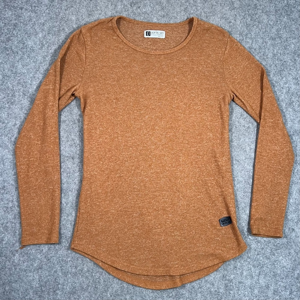 Leif Nelson Brown Knit Long Sleeve Knit Sweater T-Shirt Men's Size Large